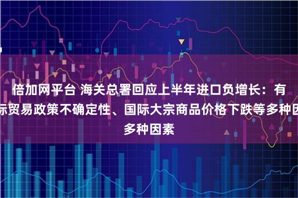 倍加网平台 海关总署回应上半年进口负增长：有国际贸易政策不确定性、国际大宗商品价格下跌等多种因素